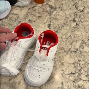 Stylish White and Red Kids Sneakers